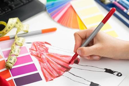 designer coloring in a sketch