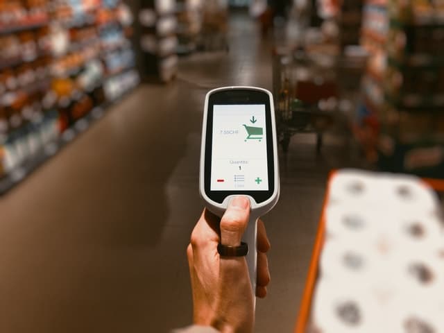checkout device in retail store