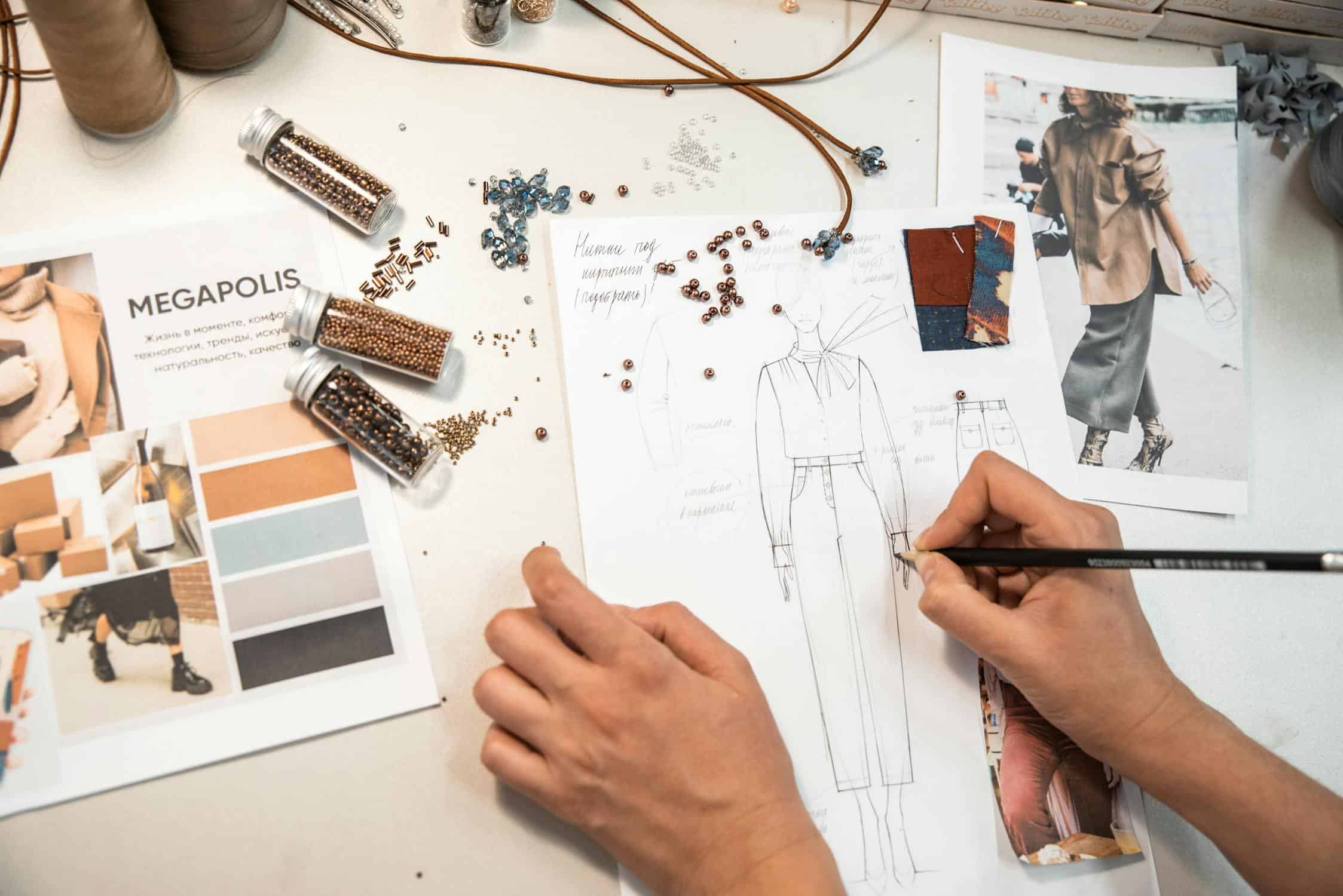 What Fashion Hiring Managers Actually Look for in a Portfolio 1 fashion hiring portfolio design workspace with sketches and creative process